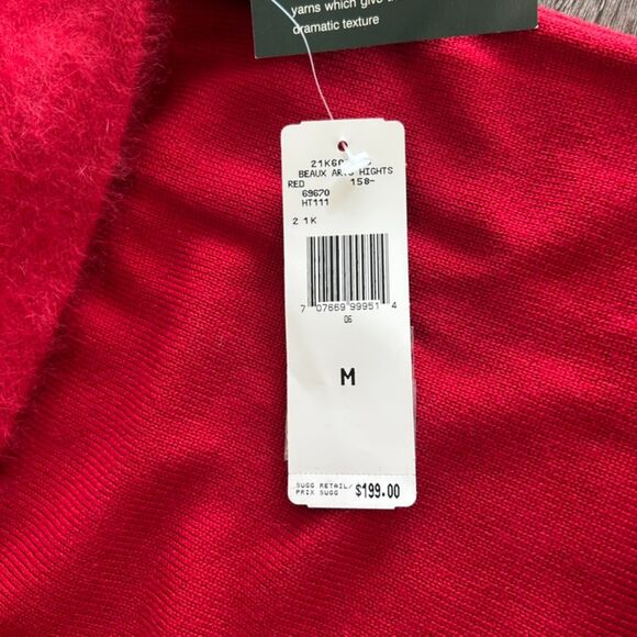 NWT VTG Lauren Ralph Lauren Red Merino Wool Off Shoulder Knit Gown Angora Medium - Picture 4 of 13